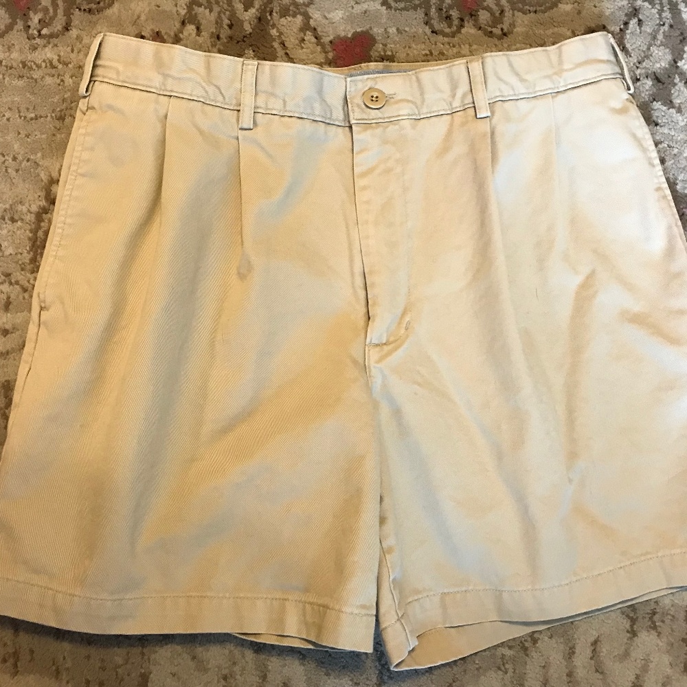 LANDS' END Men's Khaki Cotton Shorts Size 34